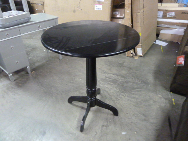 lot 26 image: BLACK DOUBLE DROP LEAF PUB TABLE