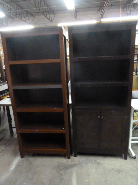 lot 234 image: SET OF TWO SHELVES - ONE HAS HOLE IN BACK OTHER HAS SCRATCHES
