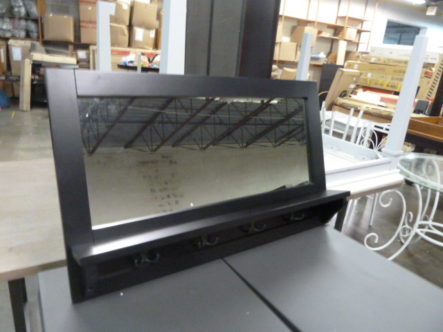 lot 220 image: HANGING COAT RACK WITH MIRROR