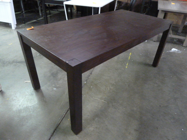 lot 209 image: LARGE WOOD DINING TABLE - HAS SOME ROUGH EDGES