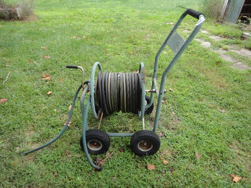 lot 212 image: Antique Garden Cart and Hose