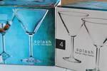 Lot of 2 sets of 4 - 10 oz. Martini Glasses - splash - NEW in original boxes!! Stemware