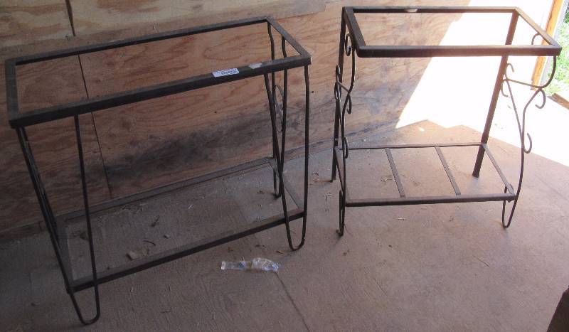 lot 2120 image: Lot of 2 Metal Aquarium Stands - For Fish Tanks or Repurpose