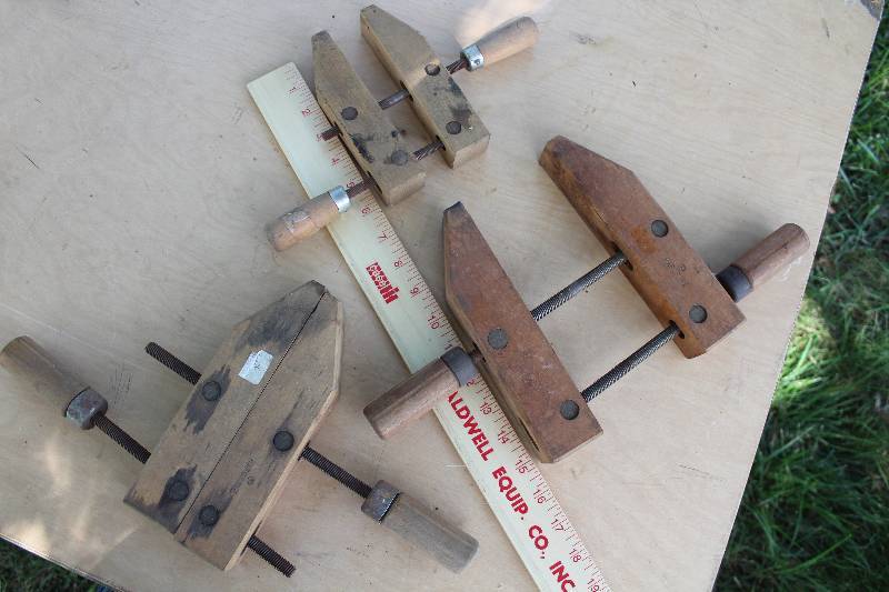 lot 2180 image: Lot of 3 - Wood Clamps