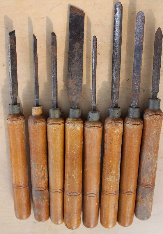 lot 2260 image: Lot of 8 Wood Lathe Knifes