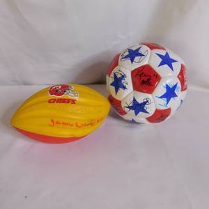 lot 5095 image: KC Attack Signed Soccer Ball & Signed Childs Chiefs Ball