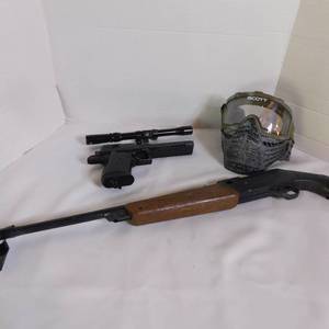 lot 5133 image: Paint Ball Mask & Pellet Guns