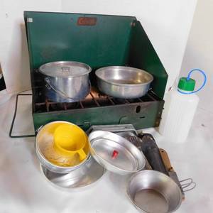 lot 5120 image: Vintage Coleman Stove & Camping Gear