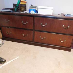 lot 5143 image: Wood CredenzaFiling Cabinet