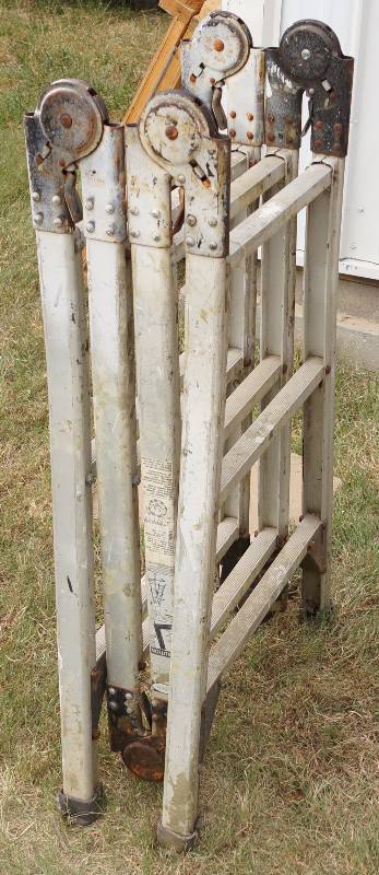 lot 6043 image: Folding Ladder 12  scaffoldplatform - see photos