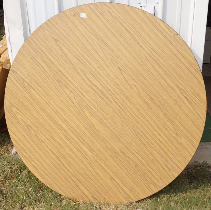 lot 6052 image: 4 foot Round Table with Adjustable Legs - Nice