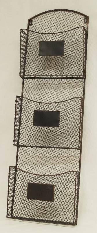 lot 6065 image: Metal Wall Hanging File Storage Pockets