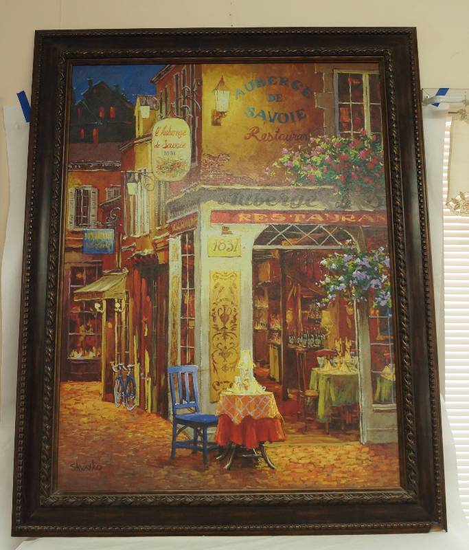 lot 6075 image: HUGE Framed Piece of Art - MAKE SURE TO LOOK AT THIS ONE - msrp $299.99 over 4 FOOT TALL -