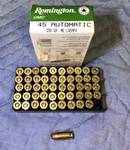 Remington .45 Automatic 230 GR. Bullets - Box of 50 - Ammo.