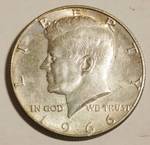 1966 John F. Kennedy Silver HALF DOLLAR COIN -