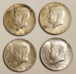Lot of 4 - 1968 & 1969 John F. Kennedy Half Dollars