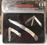 Winchester Limited Edition 200th Commemorative Genuine BONE Knife Gift Set with Filigree Bolsters (NEW IN PACKAGE)
