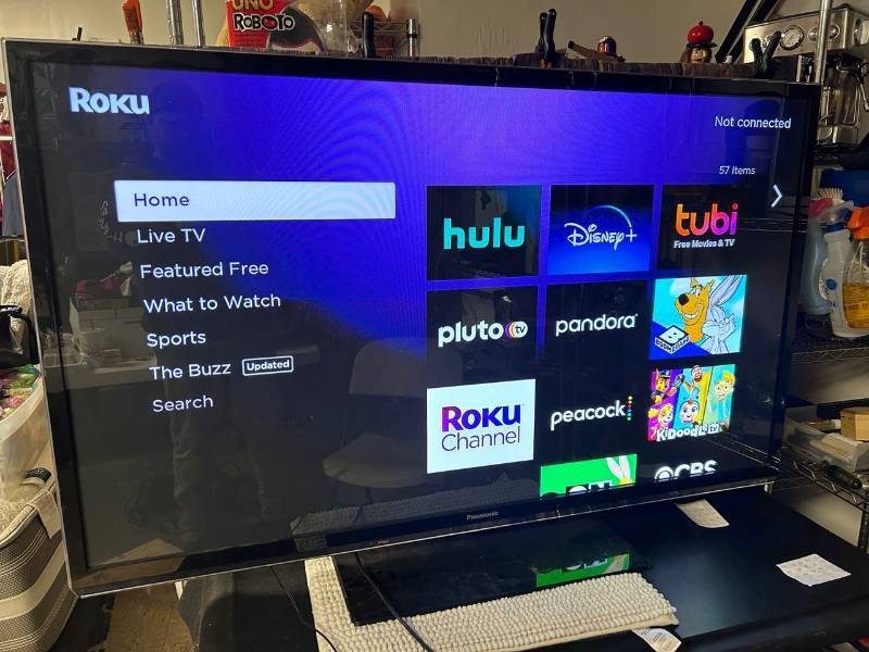 Panasonic 60 inch TV with Roku!!!! With Roku Remote | John