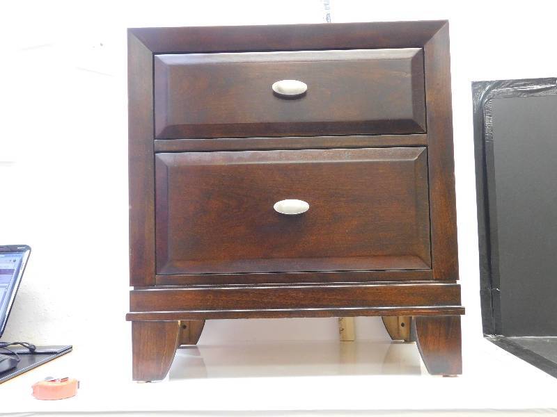 lot 9047 image: 25 T, 23 W, 17 Deep.  Bedside Two Drawer Nightstand