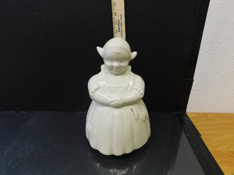 lot 9123 image: 12 Dutch (elf) Girl Cookie Jar. 2 Pc. Top and Bottom.