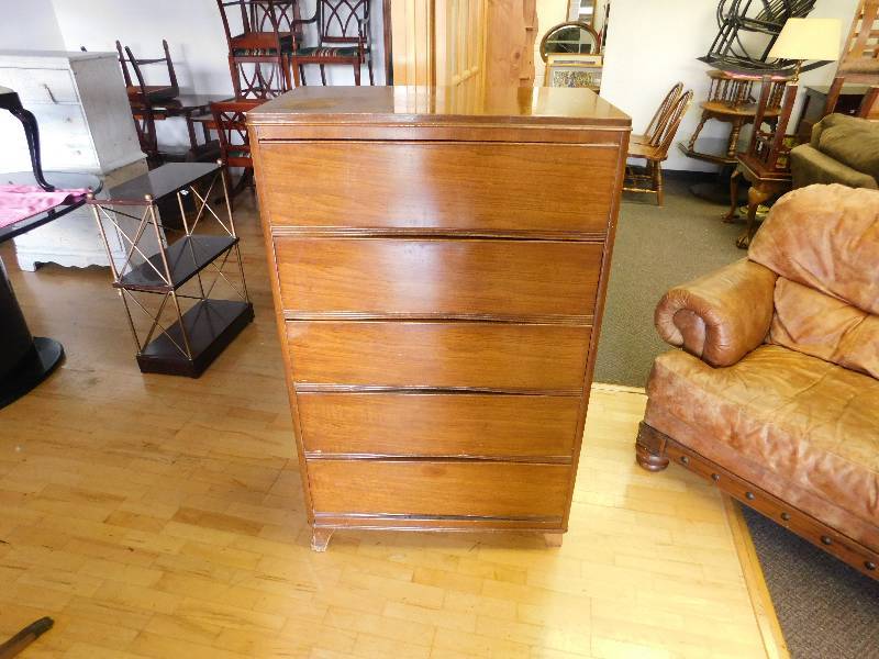 lot 9128 image: 52.5 T, 32 W, 19 D. Early American Distressed Walnut Dresser