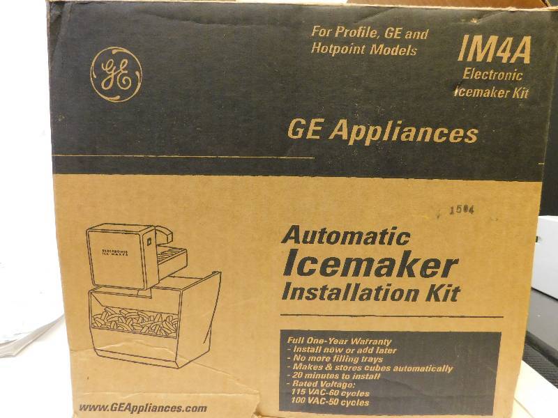 lot 9174 image: GE Inside Freezer Ice Maker Kit. Installation Hardware and Instructions.