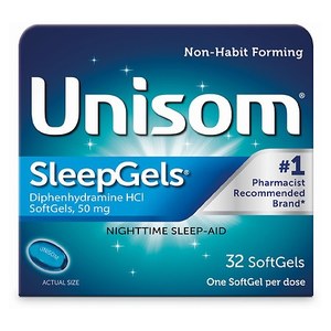 lot 1975 image: Unisom SleepGels Soft Gels Sleep-Aid Diphenhydramine HCI 32 Count