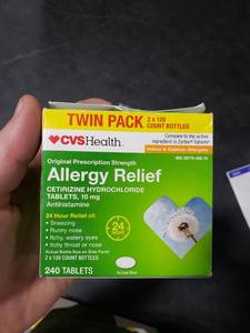 lot 1994 image: Allergy Relief Compare To Zyrtec Active Ingredient 240 Tablets Cvs Health