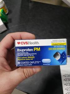 lot 2384 image: CVS Ibuprofen PM 200mg Pain Reliever Nighttime Sleep-aid 80 Caps