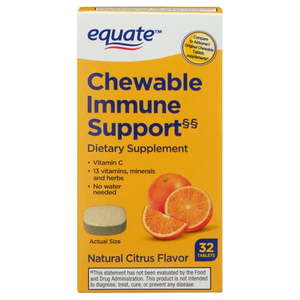lot 2389 image: Equate Chewable Immune Support Dietary Supplement over the Counter Citrus 32 Count