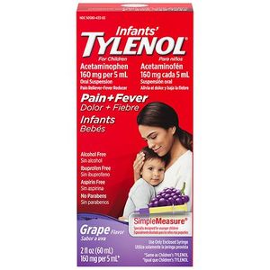 lot 2398 image: Infants Tylenol Pain Relief Liquid - Acetaminophen - Grape - 2 fl oz
