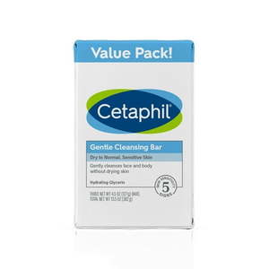 lot 2447 image: Cetaphil Cleansing Bar 4.5 oz Bar Pack of 2 Nourishing Cleansing Bar For Sensitive Skin