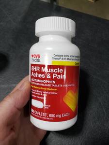 lot 2547 image: 8hr Muscle Aches & Pain Acetaminophen 650mg 200 Caplets