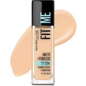 lot 2548 image: Maybelline Fit Me Matte  Poreless Liquid Foundation Makeup 120 Classic Ivory 1 fl oz