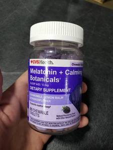 lot 2550 image: Melatonin  Calming Botanicals 5mg 60 Chewable Tablets