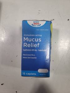 lot 2600 image: Spirit 360 Mucus Relief 15 Caplets