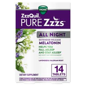 lot 2603 image: Pure Zzzs All Night Extended Release Melatonin Tablets - 14ct