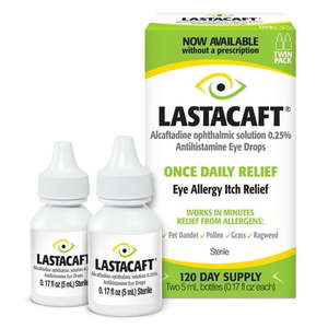 lot 2605 image: Lastacaft Once Daily Eye Allergy Itch Relief Drops 2 Count 2x5 mL
