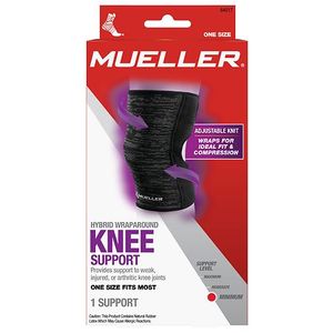 lot 2650 image: Mueller Hybrid W-Latex Knee & Leg Brace Lightweight Breathable One Size