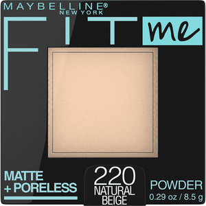 lot 2981 image: Maybelline Fit Me Matte Poreless Pressed Face Powder Makeup Natural Beige 0.29 oz