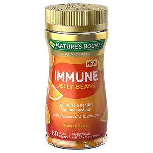 lot 2997 image: Nature s Bounty Vitamin C D & Zinc for Immune Support Jelly Beans Orange 80 Count