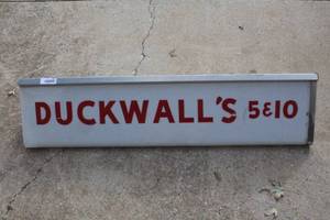 lot 2453 image: Vintage Duckwalls Dept Store Sign