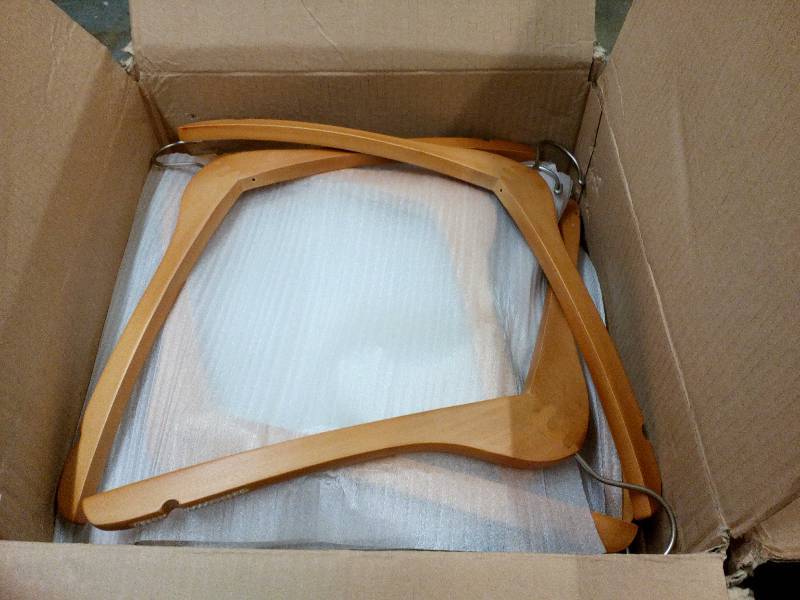 lot 5 image: J. McLaughlin Wood Shirt Hangers