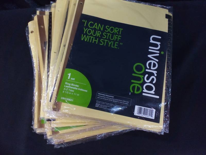 lot 74 image: Universal One Leatherette Indexes  tabs