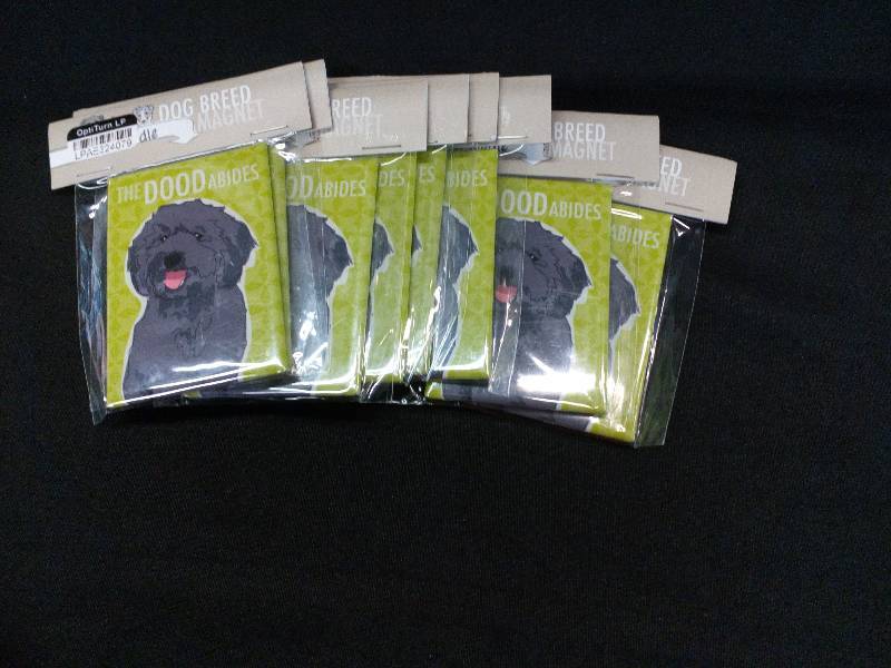 lot 79 image: Pop Doggie- The Dood Abides Black Labrdoodle Fridge Magnets