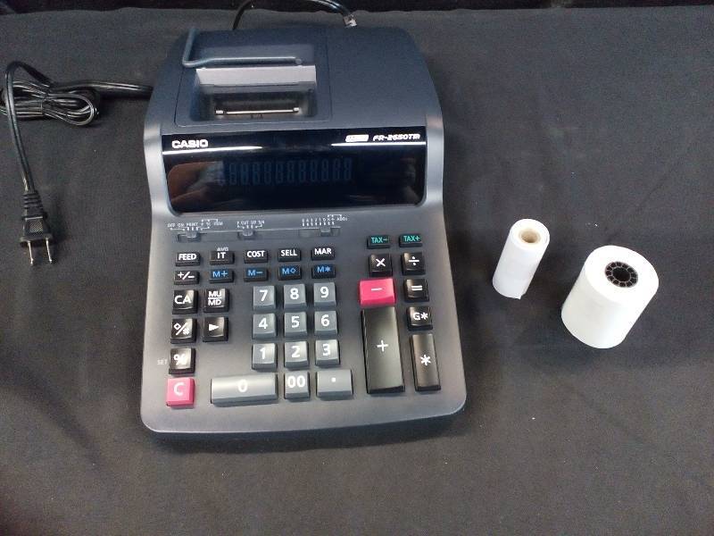 lot 114 image: Casio 12 Digit Printing Calculator W2 Printing