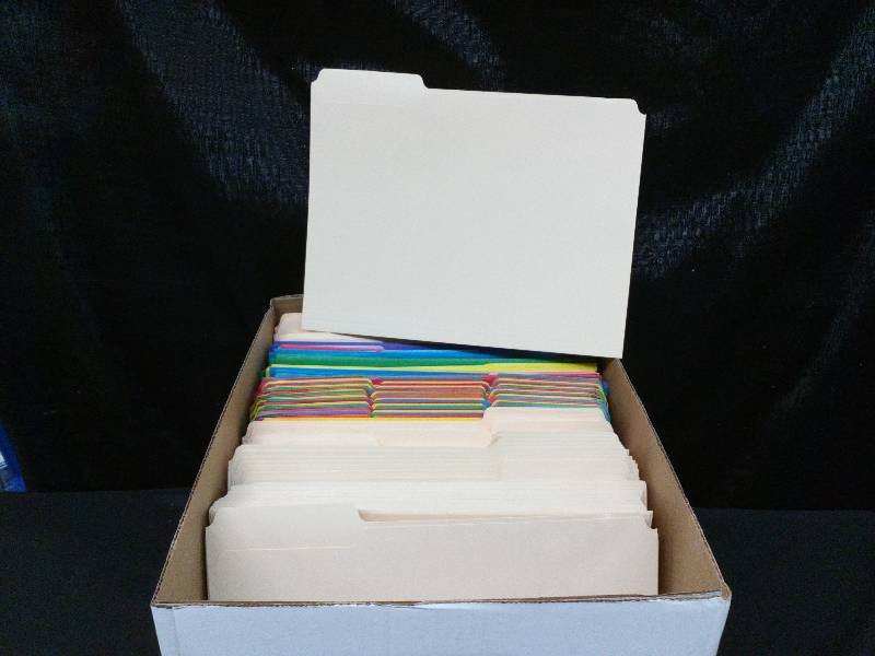 lot 129 image: Top Tab File Folders 13 Tab Letter Size