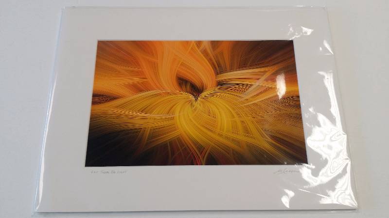 lot 1051 image: M.L Cover Let There Be Light Graphic Design Matted 16 x 12
