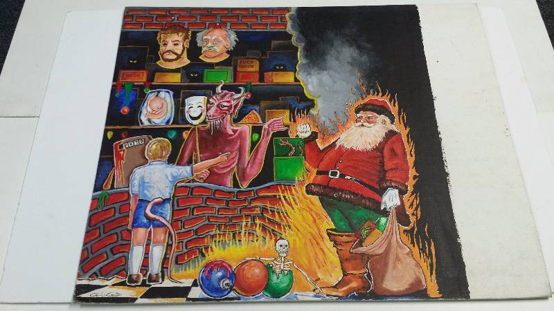 lot 1059 image: Chris Coz Original Painting Surreal Graffiti Style Acrylic on Board Weird