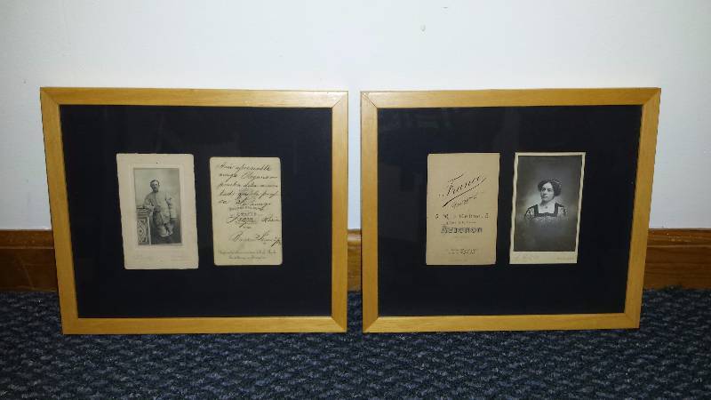 lot 1071 image: Vintage WWI Era Photos Framed Curious Sofa Art Gallery Set of 2
